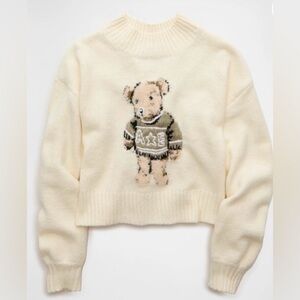 AMERICAN EAGLE ‘AE’ Bear Graphic Sweater (Size: M)